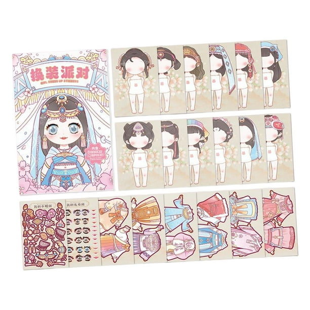 Set De 5 Pegatinas Para Niños Con Cambio De Imagen: Peinados, Ropa, Zapatos Y Complementos. Ideal Para Recompensas, Manualidades, Regalos De Cumpleaños. Incluye Libreta Y Pinzas.