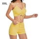 thumbnail image 5 of Eigraketly Traje de baño de mujer con cordón atado inalámbrico acolchado conjunto de deportes de baño vacaciones de verano poliéster Nylon traje de Traje de baño Amarillo XXL Eigraketly OD021111-10, 5 of 6