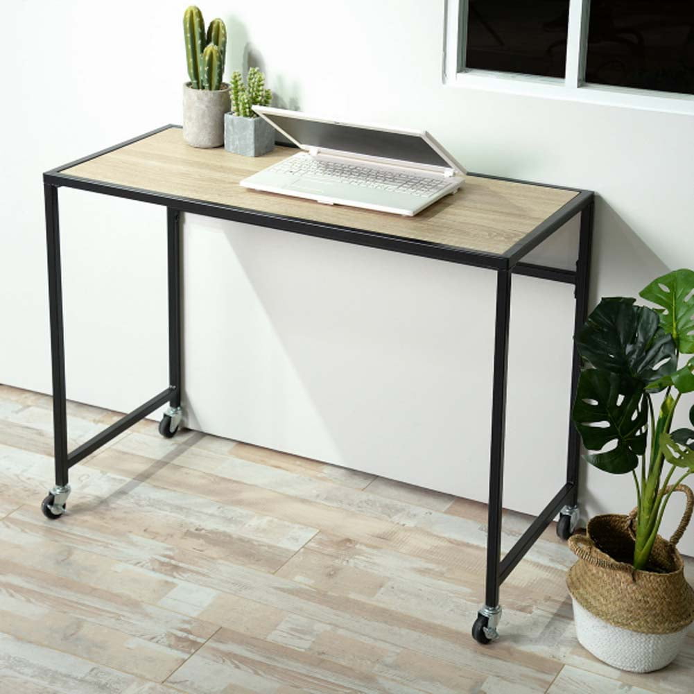 Topcobe Computer Desk Modern Metal Movable Study Table Writing