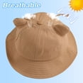 thumbnail image 4 of 56-58cm head circumference cute cat ears and tail fisherman hat female summer basin hat sunshade sunscreen hat - Khaki, 4 of 5