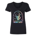 thumbnail image 2 of Wild Bobby Motherhood Some Days I Rock It Skeleton Hand Women Standard V-Neck Tee, 2 of 6