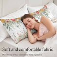 thumbnail image 5 of Spring Floral Body Pillow Covers 20"x60", Watercolor Roses Eucalyptus Leaves Botanical Soft Brushed Microfiber Breathable Throw Pillow Covers, Pillowcase with Zipper for Couch Sofa Bedroom, 5 of 9
