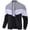 Light Gray/White/Black, variant on Xidunhg Men's Bomber Jacket, Lightweight Casual Varsity Style, Color Block, Black/White/Dark Grey, L