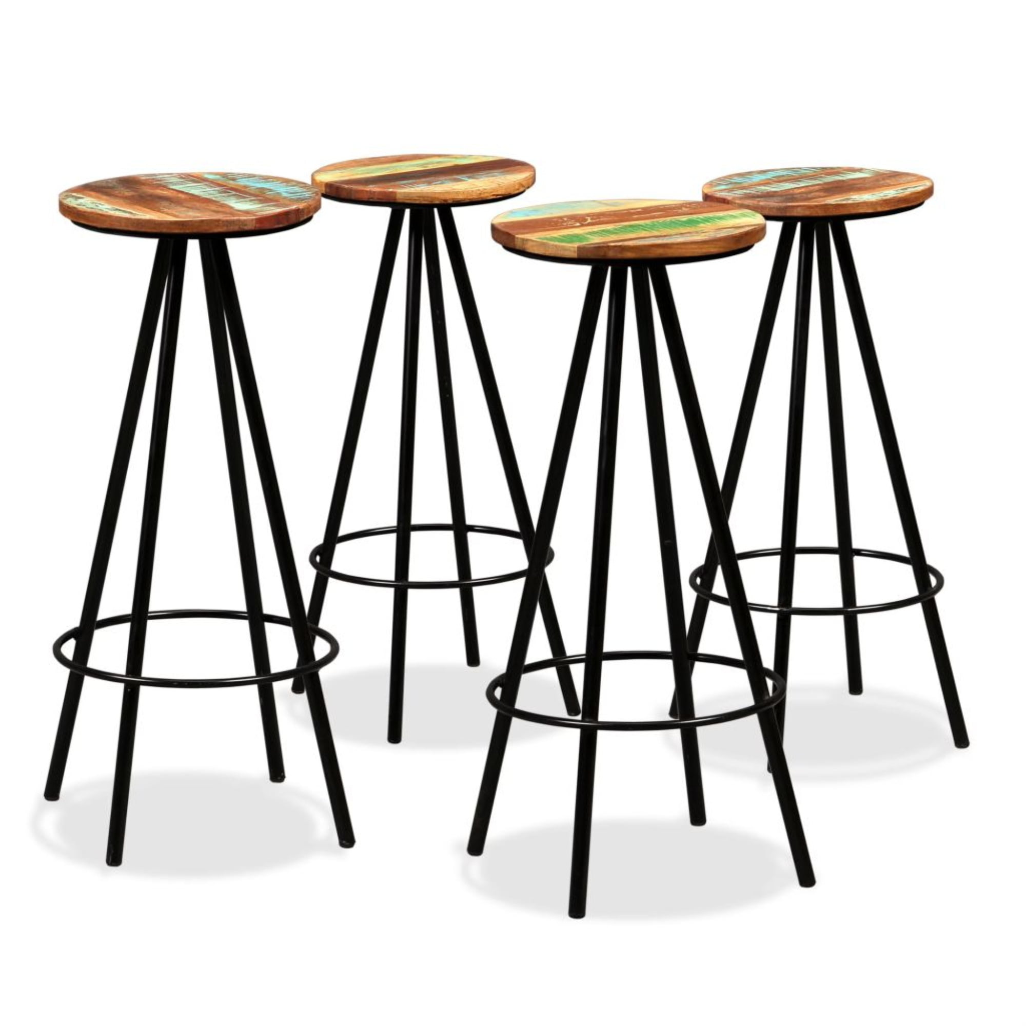 vidaXL 4x Bar Stools Red Steel Counter Kitchen Dining Restaurant Home Chairs 