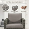thumbnail image 5 of PARKWELL Contemporary Outdoor Swivel Rocking Chair Set of 2,Patio Wicker Swivel Lounge Glider Chair for Porch Balcony Yard,Gray/Gray, 5 of 8
