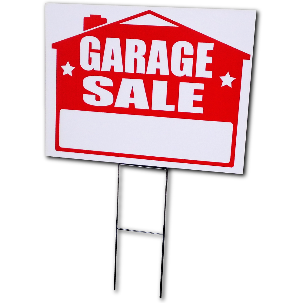 10 Pack Garage Sale Sign Kit with stakes, and arrow stickers