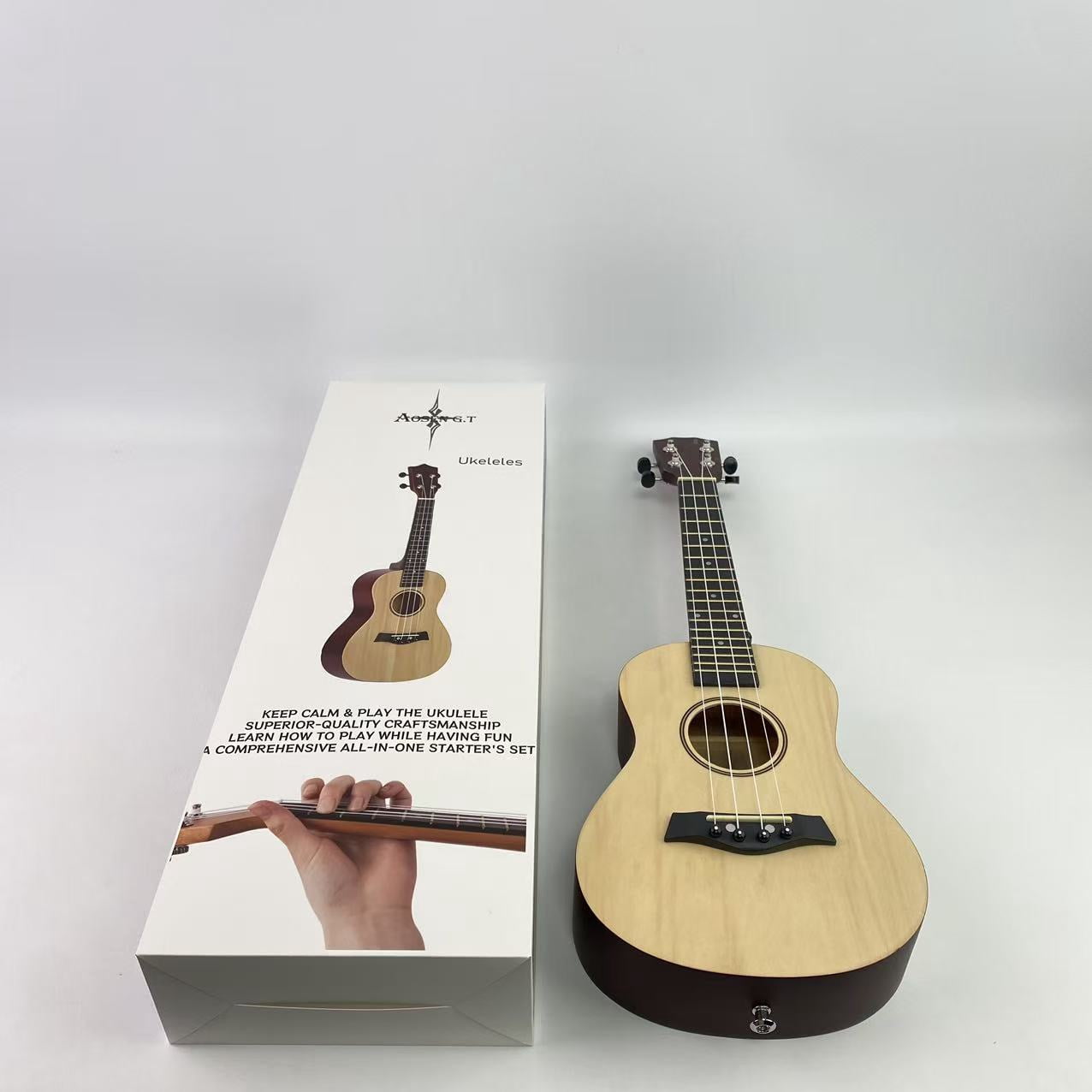 AOSEN G.T Ukeleles - 21 Inch w/String Mahogany Soprano Ukulele