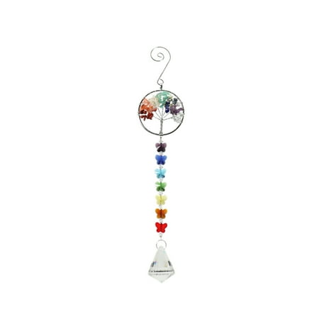 

VAKIND Colorful Beads Crystal Pendant Life Tree Hanging Drops Wind Chime Decor (C)
