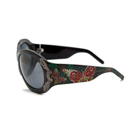 Christian Audigier CAS 409 Butterfly Garden Sunglasses - Black