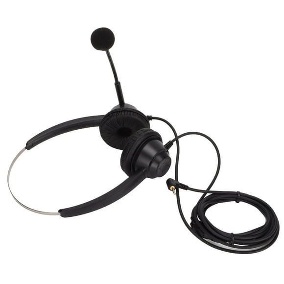Telephone Headset, 2.5mm Plug Binaural Headset H360D-2.5 With HD Mic For Teleconferencing