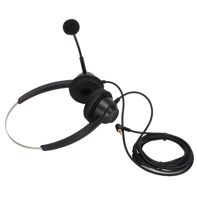 Auriculares para teléfono móvil, H360D‑2.5 Auriculares binaurales para computadora Auriculares para centro de llamadas Rendimiento confiable