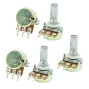Unique Bargains 20K Ohm B20K Single Linear Knurled Shaft Taper Potentiometer 5 Pcs