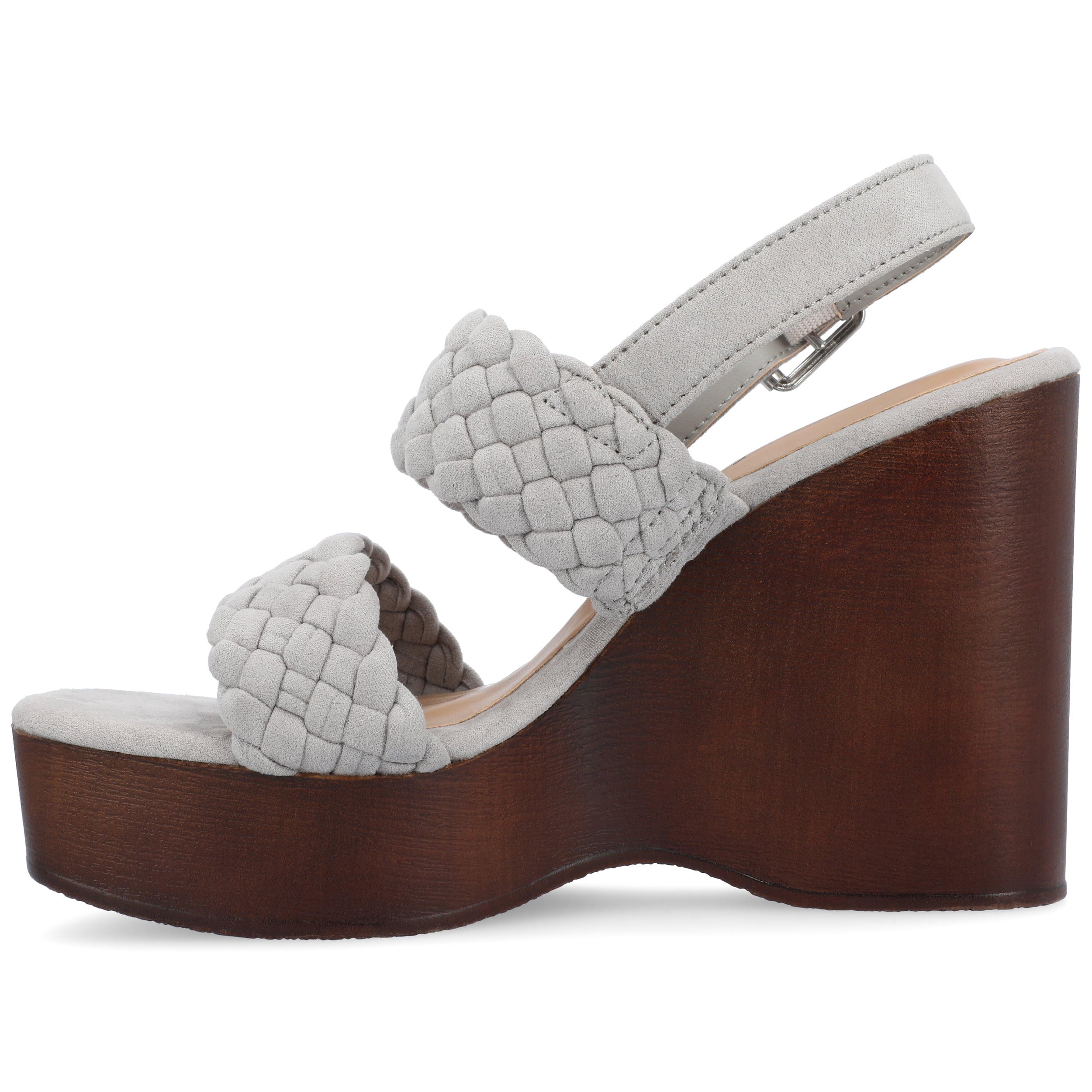 Journee Womens Ayvee Buckle Platform Wedge Sandals
