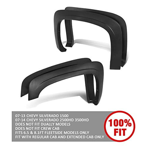 Bulken Off Road 1999-2006 Chevrolet Silverado / GMC Sierra Fleetside Black Rugged Rivet Style Fender Flares