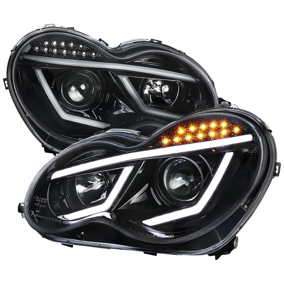 For [Factory LED Projector w/DRL Headlights] 2018-2023 Ford Mustang Headlamps