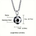 thumbnail image 2 of 1 Piece Stainless Steel Solid Football Pendant Necklace, Birthday Gift, Memorial Jewelry for Football Fans, 2 of 9