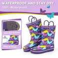 thumbnail image 4 of FUNCOO PLUS Toddler Rubber Rain Boots Kids Waterproof Boots for Girls, Butterfly, Toddler Size 5, 4 of 6