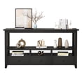 thumbnail image 4 of Xukmct Wood Long Console Table with 3 Drawers and Shelves, Perfect for Home, Living Room, Black, 4 of 6
