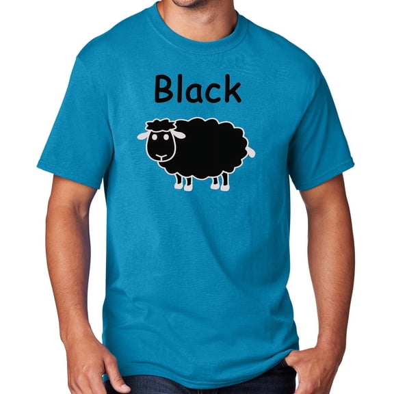 Men's Black Sheep of the Family T-shirt, Large Neon Blue