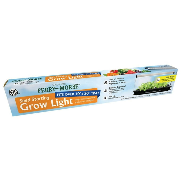 Ferry-Morse Indoor Grow Light Fixture with T5 Bulb, Compact Size 24 x  11in., Easy to use and Setup, for Seed Starting, Growing seedlings &  cuttings Indoors - Walmart.com