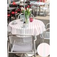 thumbnail image 5 of Outdoor Tablecloths with Umbrella Hole & Zipper, Ombre Pink Grey Striped Round Tablecloth 54 Inch, Farmhouse Modern Stripes Waterproof Table Cloth, Patio/Pool/Picnic Table Covers, 5 of 8