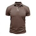 thumbnail image 4 of Men Polo Shirt Beefy Stretch Tops Dressy Short Sleeve Lightweight Jogging Tshirts Textured Shirt Men Work Khaki M, 4 of 8