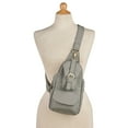 thumbnail image 5 of Womens Leather Crossbody Bag - Cowhide Sling Purse by American Procurement - Gray, 5 of 5