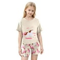 thumbnail image 4 of CAIXIA Girls Fall Outfits Size 10 Girls Summer Casual Play Set Featuring Adorable Cartoon Horse Print Short Sleeve Top and Shorts for Toddler Kids Daily Outdoor Wear,3-4 Years, 4 of 6