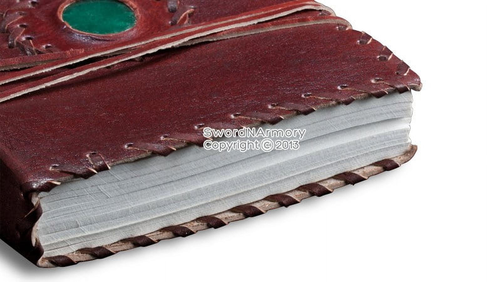 Handmade Medieval Renaissance Diary Leather Journal Stone Stiched Edges
