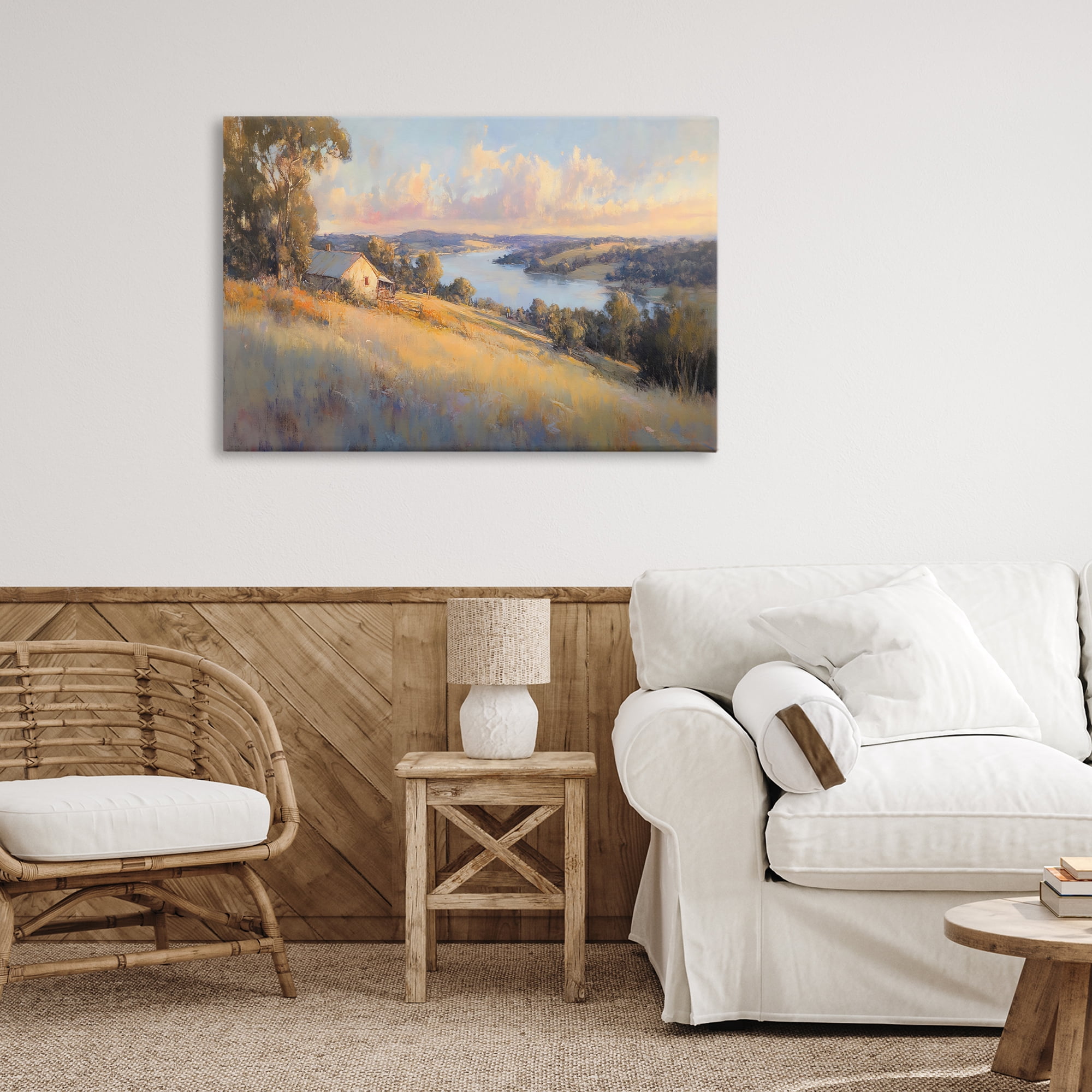 Stupell Industries Hilltop Cottage in Sunset Glow Canvas Wall Art, design by Creative Studio