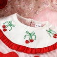 thumbnail image 5 of Valentine's Day Outfit Baby Girl Girls Valentine's Day Long Sleeve Striped Romper Heart Embroider Bodysuits Romper Pullover Tops Baby Girl Clothes 3-6 Months, 5 of 6