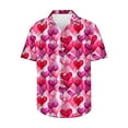 thumbnail image 2 of GERsome Valentine's Day Shirts for Men Love Heart Graphic Summer Short Sleeve Button Down Shirts Beach Vacation Tops S-5XL, 2 of 5