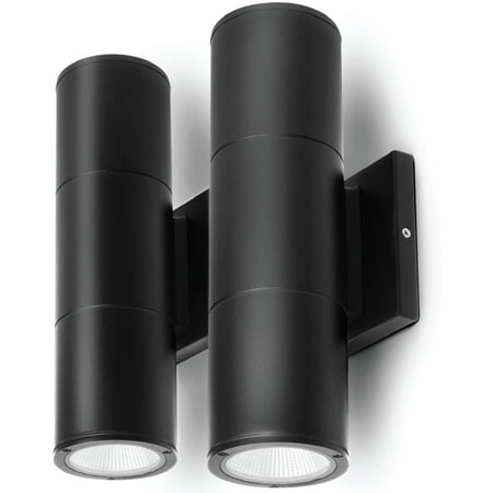 

Home Zone Security LED Modern Wall & Porch Sconce Light - Set of 2 Black
