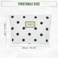 thumbnail image 4 of Unique Bargains Corduroy Makeup Bags Polka Dot Cosmetic Bag Corduroy Zipper Makeup Bag Travel Women's Make Up Bag White, 4 of 7