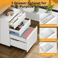 thumbnail image 4 of 3 Drawer Rolling Metal Locking File Cabinet White, 4 of 6