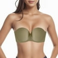 thumbnail image 3 of PEASKJP Women's Plus Size Plus Size Plus Size Strapless Bra Bandeau Bra Green B, 3 of 3