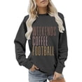 thumbnail image 4 of Holzkary Women's Football Game Day Sweatshirt Graphic Print Sunday Long Sleeve Crewneck Fall Pullover Graphic Print Oversized Crewneck Sweatshirts Long Sleeve Pullover for Gameday Hoodies Dark Grey M, 4 of 5