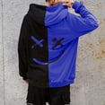 thumbnail image 1 of Suéter deportivo de manga larga con capucha y cara sonriente a juego de colores a la moda informal para hombre, 1 of 6