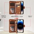 thumbnail image 2 of Flip Wallet PU Leather Case For IPhone 14 13 12 11 Pro X XS Max XR 8 7 6 6s Plus SE 2020 2022 4G 5G Card Slot Zipper Strap Phone Bag Cover, 2 of 4