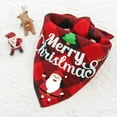 thumbnail image 4 of Christmas Holiday Pet Bandana Double Layer Triangle Towel Bib with Festive Front Print and Cozy Reverse Plaid Design for Daily Use, 4 of 5