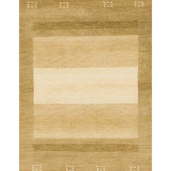 Ahgly Company Machine Washable Indoor Rectangle Abstract Yellow Area Rugs, 2' x 4'