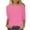 Pink, variant on Babysbule Womens Tops Casual Loose Women's Fashion Solid T-shirt Mid-length 3/4 Sleeves Blouse Round Neck Casual Tops On Outfit