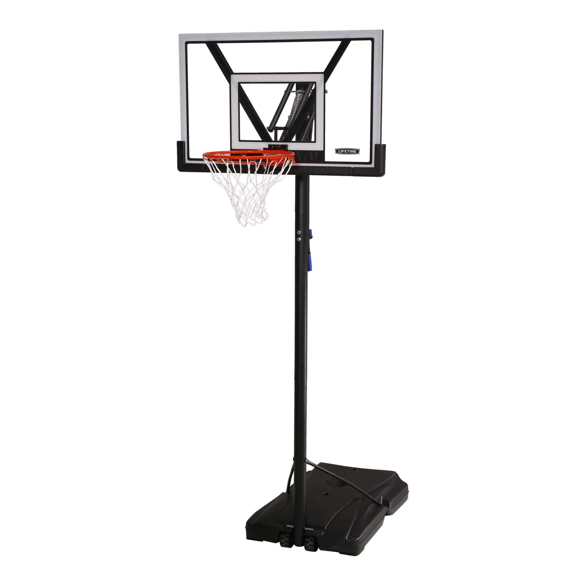 Black Wood Indoor Basketball Hoop with White Rim