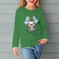 thumbnail image 5 of Little Girl Sweatshirts Size 6 Fashion Graphic Long Sleeve Casual Cotton Shirt 3-11T Kids Fall Pullover Top, Green, 9 Years, 5 of 5