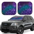 thumbnail image 2 of Bingfone Purple And Green Glitter Print 2-Piece Sun Shade Front Windshield - Foldable Car Front Window Sunshades For Most Sedans Suv Truck - Large, 2 of 7
