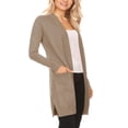 thumbnail image 2 of Women's Long Sleeve Loose Fit Open Front Pockets Solid Knit Sweater Cardigan, 2 of 4