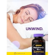 Melatonin 10mg | 180 Vegan Gummies for Men and Women | Berry Flavor | by Carlyle