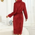 thumbnail image 4 of Womens Fleece Warm Lounge Robe Cozy Winter Long Bathrobe with Pockets Casual Unisex Loungewear Long Sleeve Flannel Bath Robes, 4 of 8