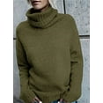 thumbnail image 4 of Womens Oversized Turtleneck Pullover Sweater Cable Knit Long Sleeve Sweater Tops, 4 of 6
