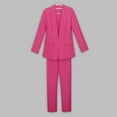 thumbnail image 5 of Girls Jacket Solid Color Lapel Suit Open Front Long Sleeve For Kids Girls Casual Girls Outfits Set Hot Pink 150, 5 of 9